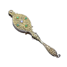 Antique Art Nouveau Lorgnette 14k Gold Demantoid Garnets Diamonds c1900 (6984)