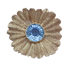 Vintage Retro Brooch 18k Gold Aquamarine Flower Y Arnould (Boivin) Unisex (7017)