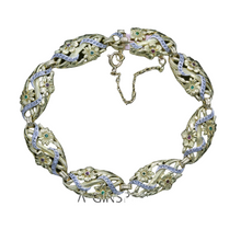 Antique French Nouveau Bracelet Bangle 18k Gold Diamonds Rubies Emeralds (7040)