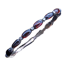 Antique Victorian Bangle Bracelet Gold Garnets Diamonds (7043)