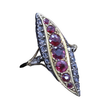 Antique Victorian Ring Rubies Diamonds 18k Gold Silver French Napoleon III(7034)