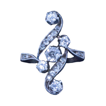 Antique Imperial Russian Ring 14k Gold Diamonds Silver Art Nouveau (7061)