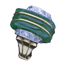 Vintage Retro Ring 18k Gold Jade Diamonds Made circa 1940's Appraisal (7064)