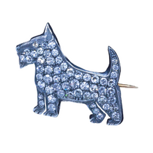 Antique Art Deco Scottie Dog Brooch Pin 15Ct Gold Silver Diamonds Unisex (7081)