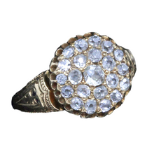 Antique early Victorian Ring 18k Gold Diamonds French Unisex (7112)