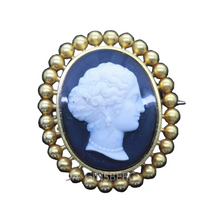 Carlo Giuliano Antique Cameo Brooch 18k Gold Carved Agate Victorian (7121)