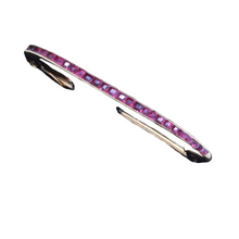 LACLOCHE FRES PARIS Antique Brooch 18k Gold Rubies Safety Pin Original Box (7141)