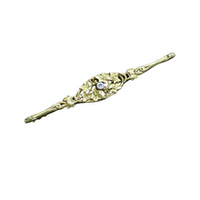 Antique Nouveau Brooch 18k Gold Diamond French Foliage Leaves 19C Unisex (6565)
