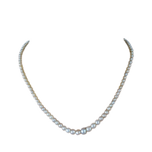 Vintage Natural Saltwater Pearl Necklace Diamond Emerald Gem Certificate (5881)