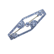 Antique Art Deco Brooch Platinum Gold Diamonds w Appraisal (6839)