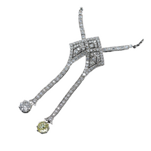 Art Deco Necklace Platinum White and Fancy Yellow Diamonds w Appraisal (5981)