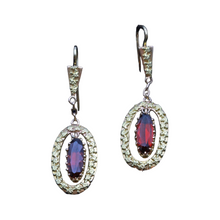 Antique French Victorian Earrings Dangles 18k Gold and Garnets Napoleon 3 (7186)