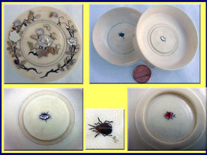 Antique Shibayama trinket box inlaid butterflies beetles flowers Japanese (3164)