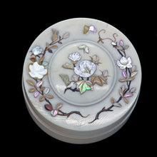 Antique Shibayama trinket box inlaid butterflies beetles flowers Japanese (3164)