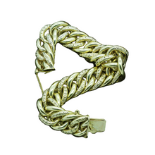 Antique Victorian Bracelet 18k Gold Chain Wide Link Chain Bangle Unisex (6640)