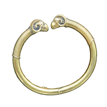 Antique Victorian Giuliano Bangle Bracelet 18k Gold Classic Revival Rams (6707)