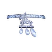 Antique Victorian Bangle Gold Diamonds Natural Pearls w Certificate (6786)