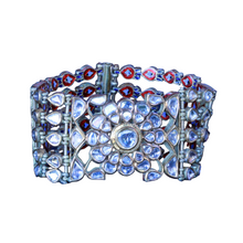 Vintage bracelet choker necklace gold diamonds enamel 13.6ct India (7249)