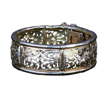 Antique Victorian cuff bracelet bangle 18k gold openwork LAROCHE Paris Box (7310)