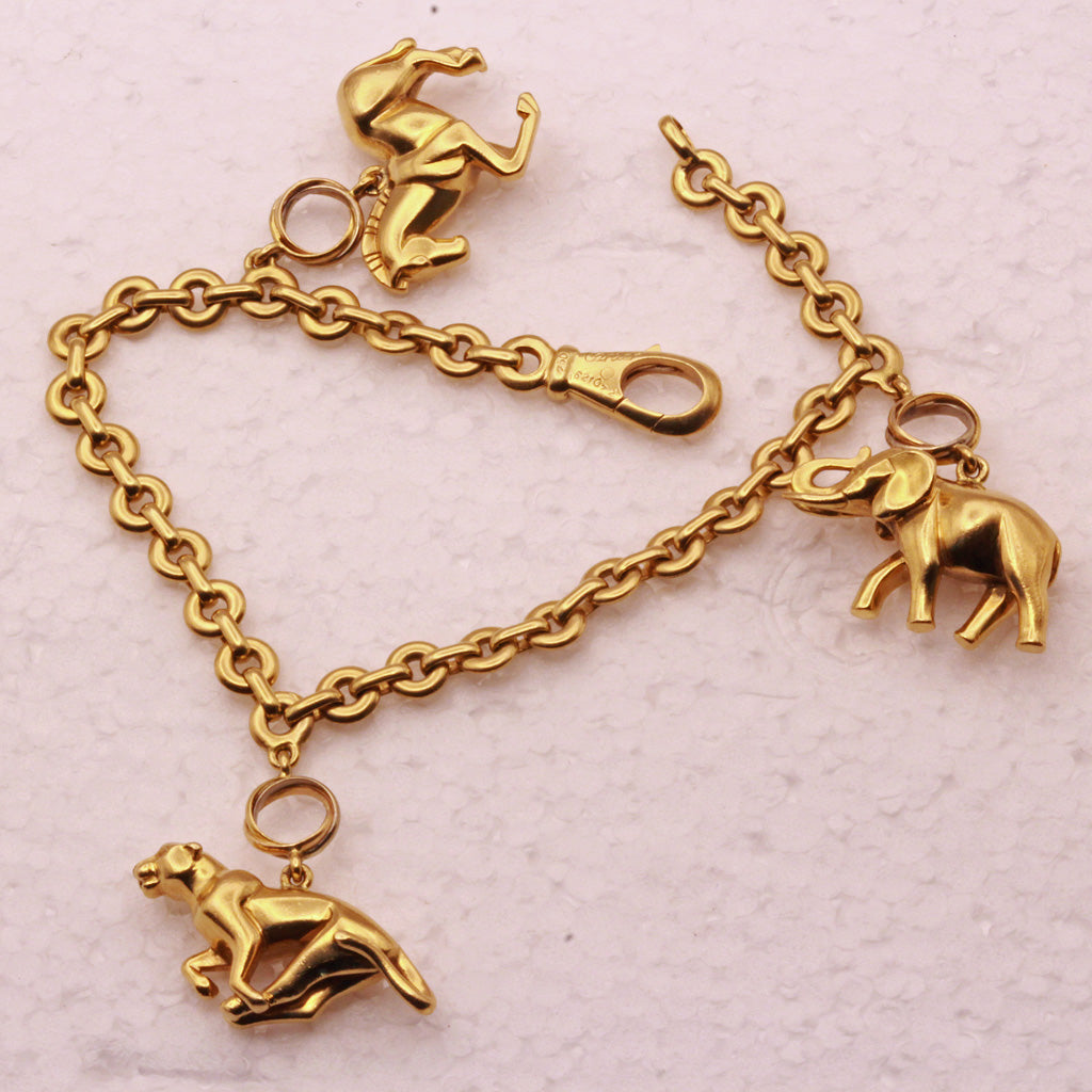 14K White Gold Charm Bracelet with Hamsa, Pomegranate and Opal |  Baltinester Jewelry