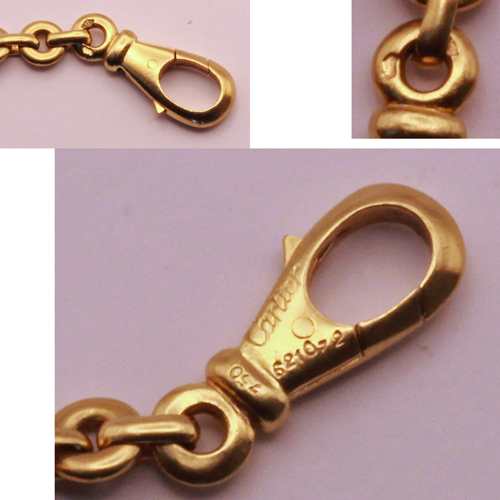 Cartier charm bracelet 18k gold panther elephant horse Trinity signed Numbd(7312)