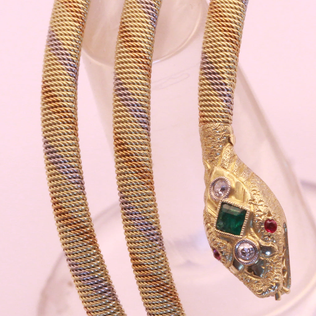 Art deco snake bracelet sales