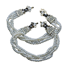 C&A Giuliano bracelets pearls gold enamel diamonds bridal pair Victorian (7377)