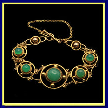 Antique Arts Crafts Bracelet gold chrysoprase English Victorian