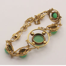 Antique Arts & Crafts Bracelet Gold Chrysoprase English Victorian (7383)