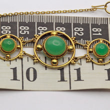 Antique Arts & Crafts Bracelet Gold Chrysoprase English Victorian (7383)