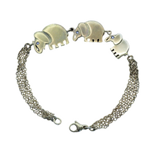 Vintage bracelet 18k gold elephants lucky elephant family Signed Gobbi (7426)