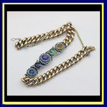 Antique Victorian chain bracelet 18k gold diamonds gems ruby sapphire GIA
