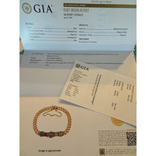 Antique Victorian chain bracelet 18k gold diamonds gems ruby sapphire GIA (7536)