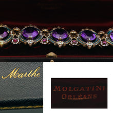 JULES WIESE Antique Bracelet Medieval gold silver amethysts garnets enamel (7551)