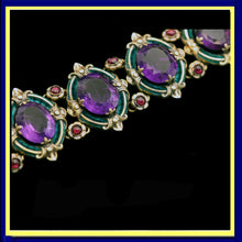 JULES WIESE Antique Bracelet Medieval gold silver amethysts garnets enamel 
