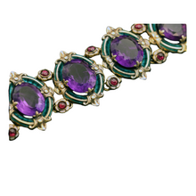 JULES WIESE Antique Bracelet Medieval gold silver amethysts garnets enamel (7551)