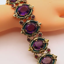 JULES WIESE Antique Bracelet Medieval gold silver amethysts garnets enamel 