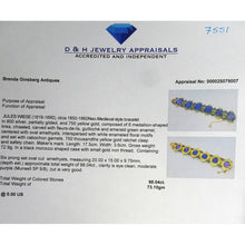 JULES WIESE Antique Bracelet Medieval gold silver amethysts garnets enamel (7551)