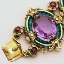 JULES WIESE Antique Bracelet Medieval gold silver amethysts garnets enamel (7551)