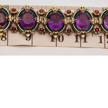 JULES WIESE Antique Bracelet Medieval gold silver amethysts garnets enamel (7551)