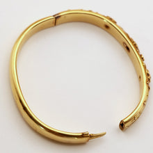 Antique Art Nouveau bangle bracelet 14k gold ruby diamonds flowers American(7568)