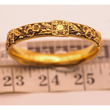 size Antique Victorian American Art Nouveau bangle bracelet 14k gold repousse