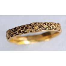 Antique Victorian American Art Nouveau bangle bracelet 14k gold repousse (7569)