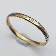Antique Victorian Child's bangle bracelet gold filled engraved flowers (7576)