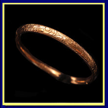 Antique Victorian Child's bangle bracelet gold filled engraved flowers