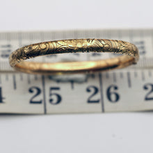 Antique Victorian Child's bangle bracelet gold filled engraved flowers (7576)