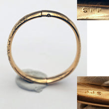 Antique Victorian Child's bangle bracelet gold filled engraved flowers (7576)