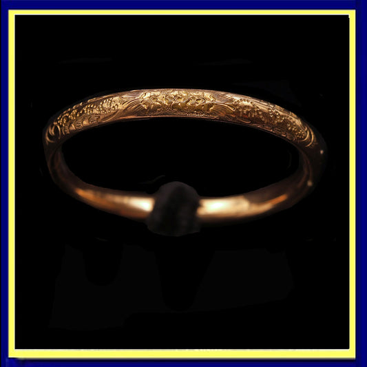 Antique Victorian Child's bangle bracelet gold filled engraved flowers