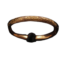 Antique Victorian Child's bangle bracelet gold filled engraved flowers (7577)