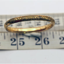 Antique Victorian Child's bangle bracelet gold filled engraved flowers (7577)